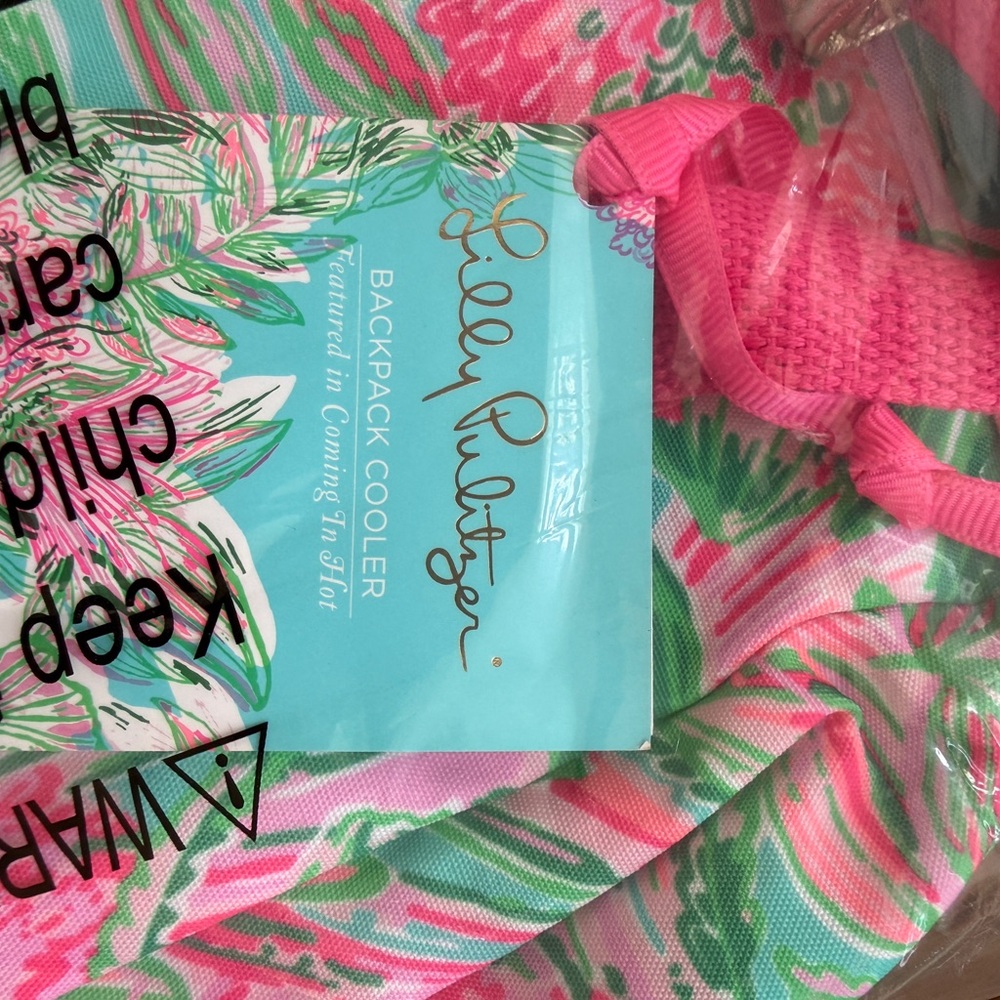 Lilly Pulitzer Pink, Green & Aqua Tropical Backpack Cooler